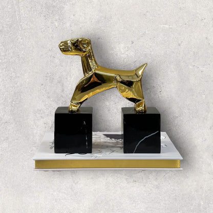 Chroom boeksteun Terrier goud