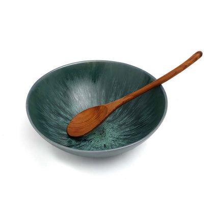 Glazen serveerschaal Aqua groen/blauw (set van 2)
