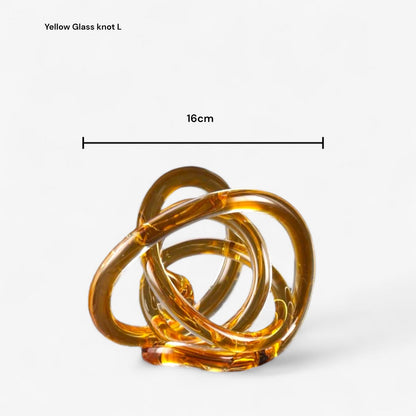 Glazen knoop L-maat geel