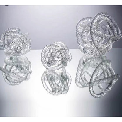 Geknoopte glazen sculptuur M transparant - 15 cm
