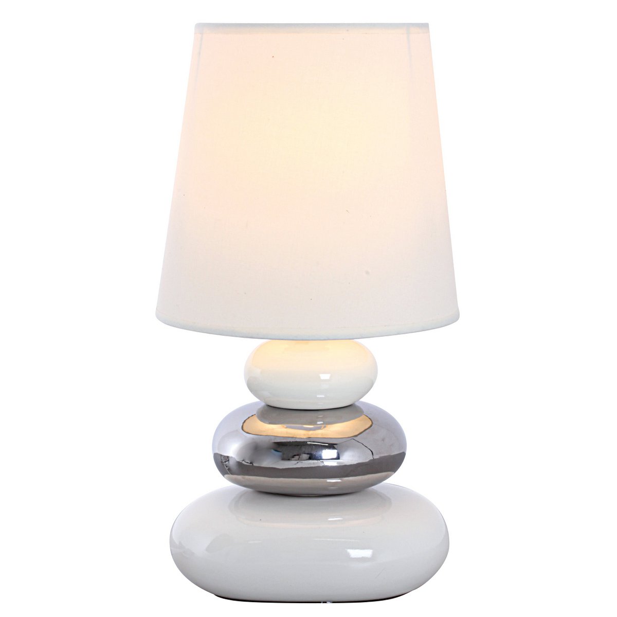 Keramische tafellamp "stoney", tafellamp gemaakt van keramiek, wit, met E14 - versie, tafellamp voor eetkamer, woonkamer, gang of kantoor, of als een bedlamp, 31 cm hoog - OutHome