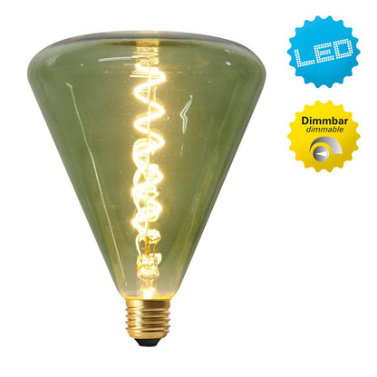 LED - lamp "Dilly" E27 - versie, 4 watt, metaal en glas in groen - OutHome