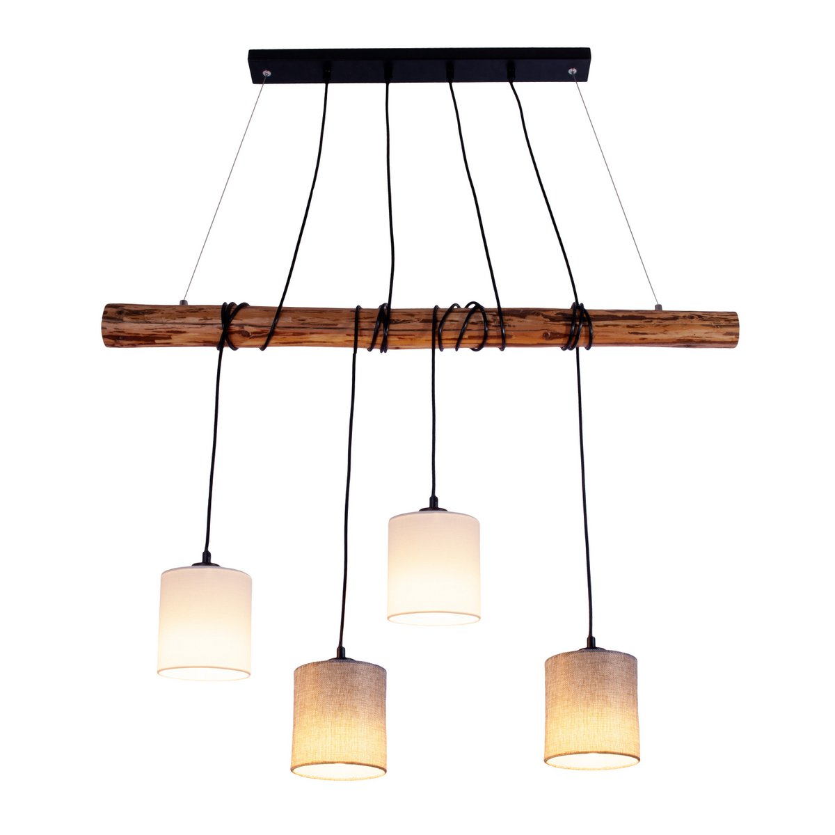 Hanglamp Malta 4-Lichts Grijs/Wit (E27)