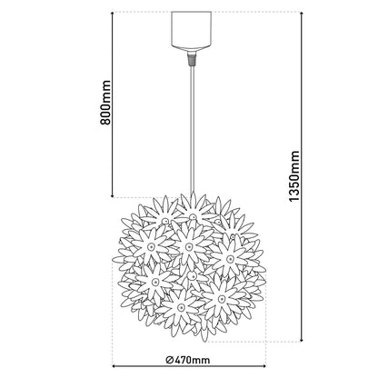 Hanglamp Lotus Wit Kunststof - Ø 47 cm