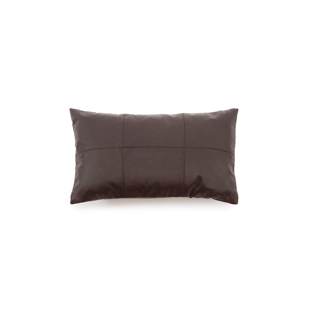 Lederen kussenhoes Zes panelen choco - 30x50 cm