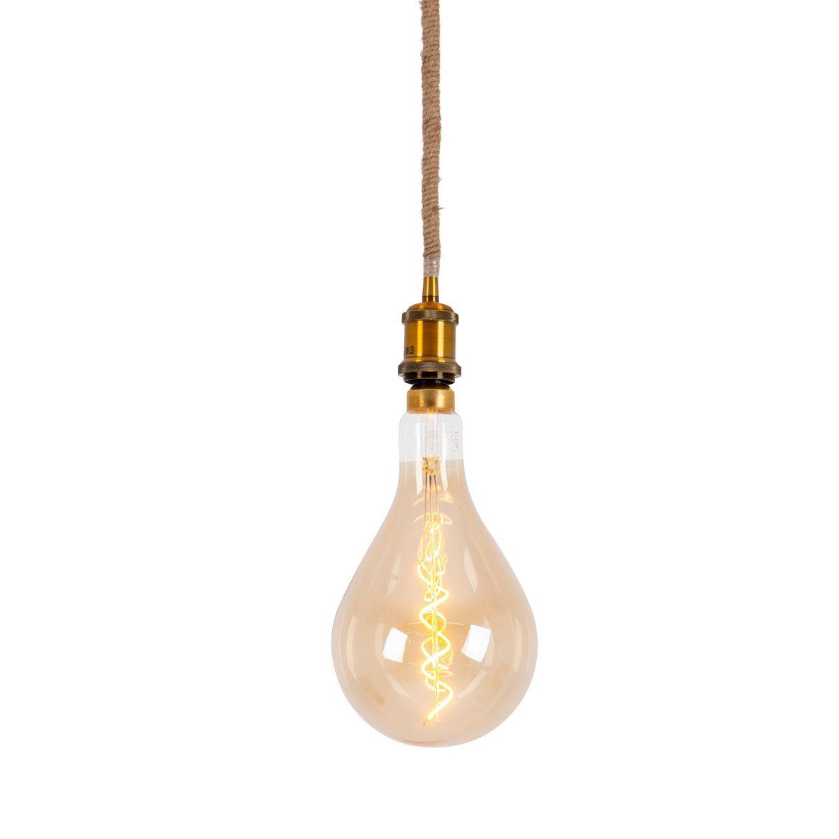 Metalen Hanglamp Ontario Oud Messing/Jute (E27)