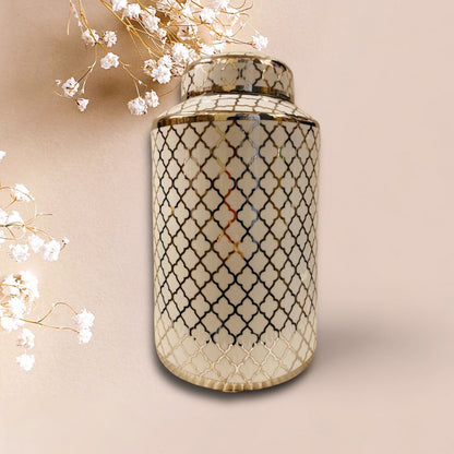 Keramische pot Mini wit/goud - 30 cm
