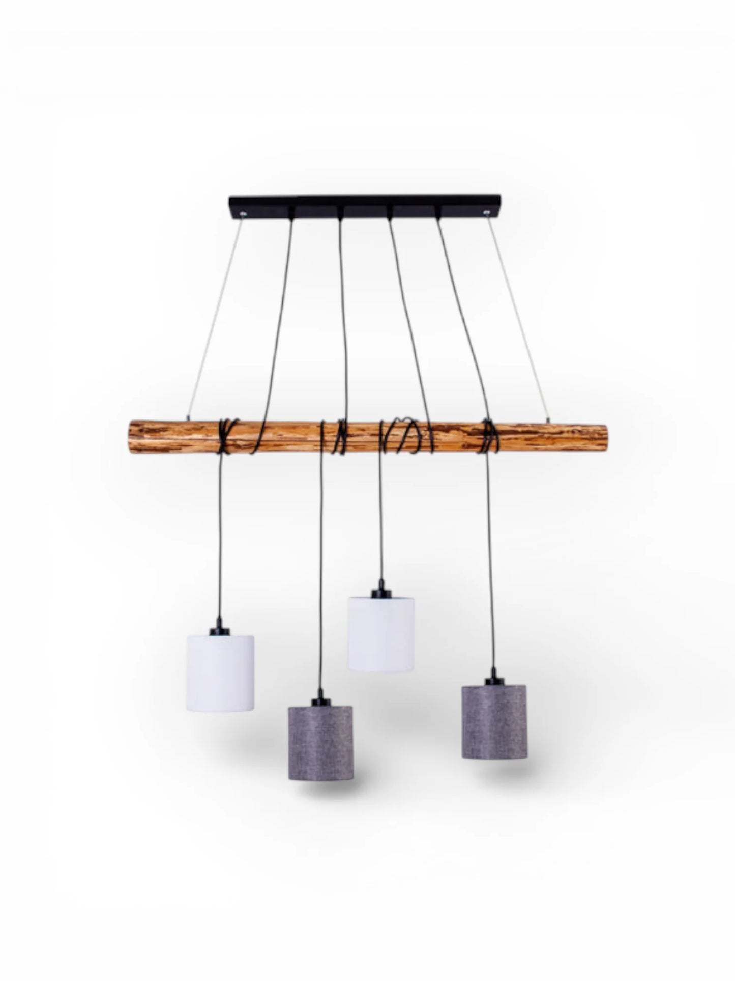 Hanglamp Malta 4-Lichts Grijs/Wit (E27)