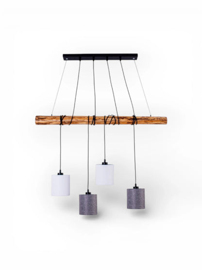 Hanglamp Malta 4-Lichts Grijs/Wit (E27)