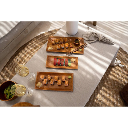 Teakhouten sushi bord The teak root sushi plate - 31 cm