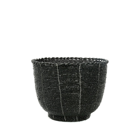 Kralen schaal Beaded candy bowl zwart - M