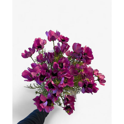 Zijden kunstbloem Chrysanthemum paars - 52 cm