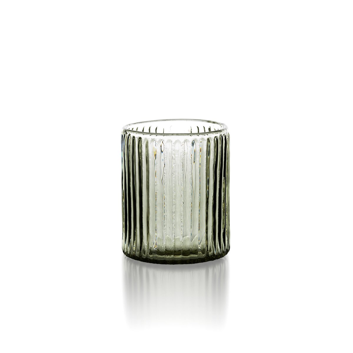 Glazen tumbler Ribbed houtskool