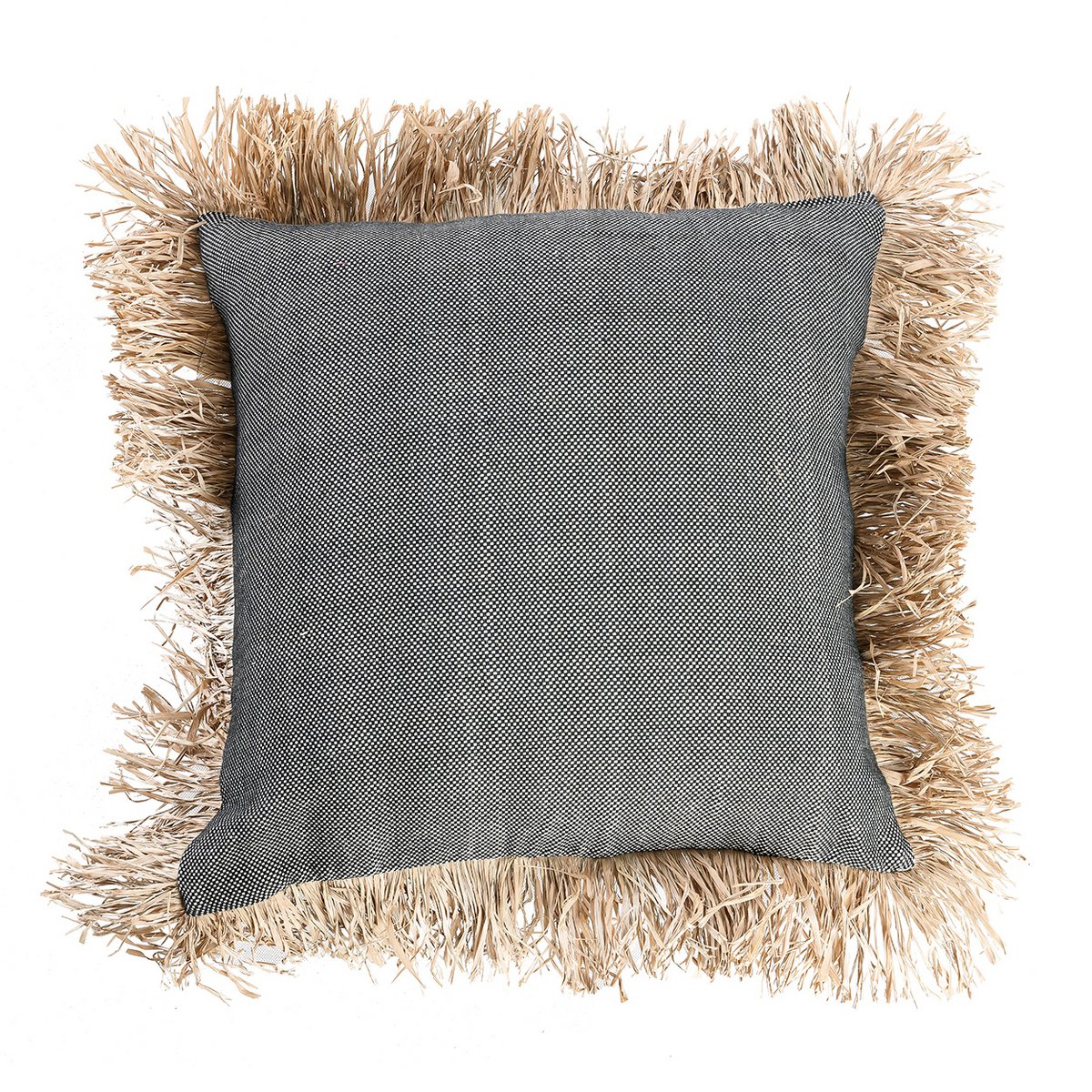 Katoenen kussenhoes Bonita naturel/zwart - 60 cm