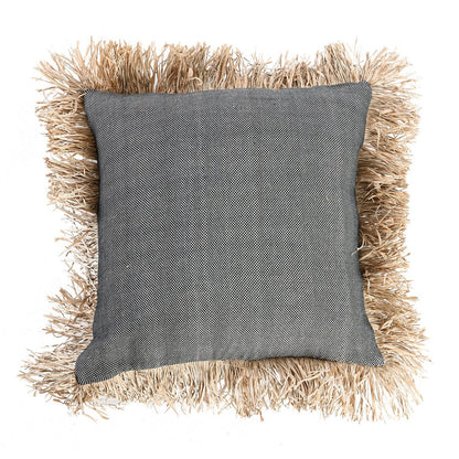 Katoenen kussenhoes Bonita naturel/zwart - 60 cm