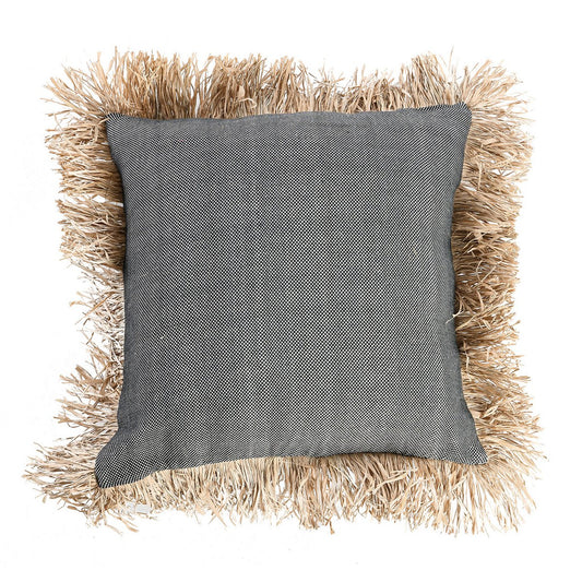 Katoenen kussenhoes Bonita naturel/zwart - 60 cm