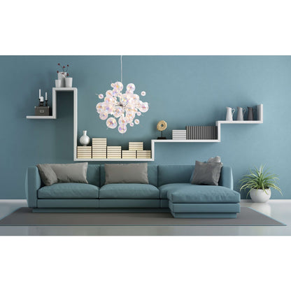 Hanger lamp "explosie" gemaakt van metaal - en irisglas, G9 - frames, hangende lamp voor eetkamer, woonkamer, hal of kantoor, Øca. 65 cm - OutHome