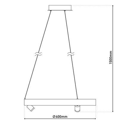 LED Hanglamp Tristan Staal - Ø 58 cm