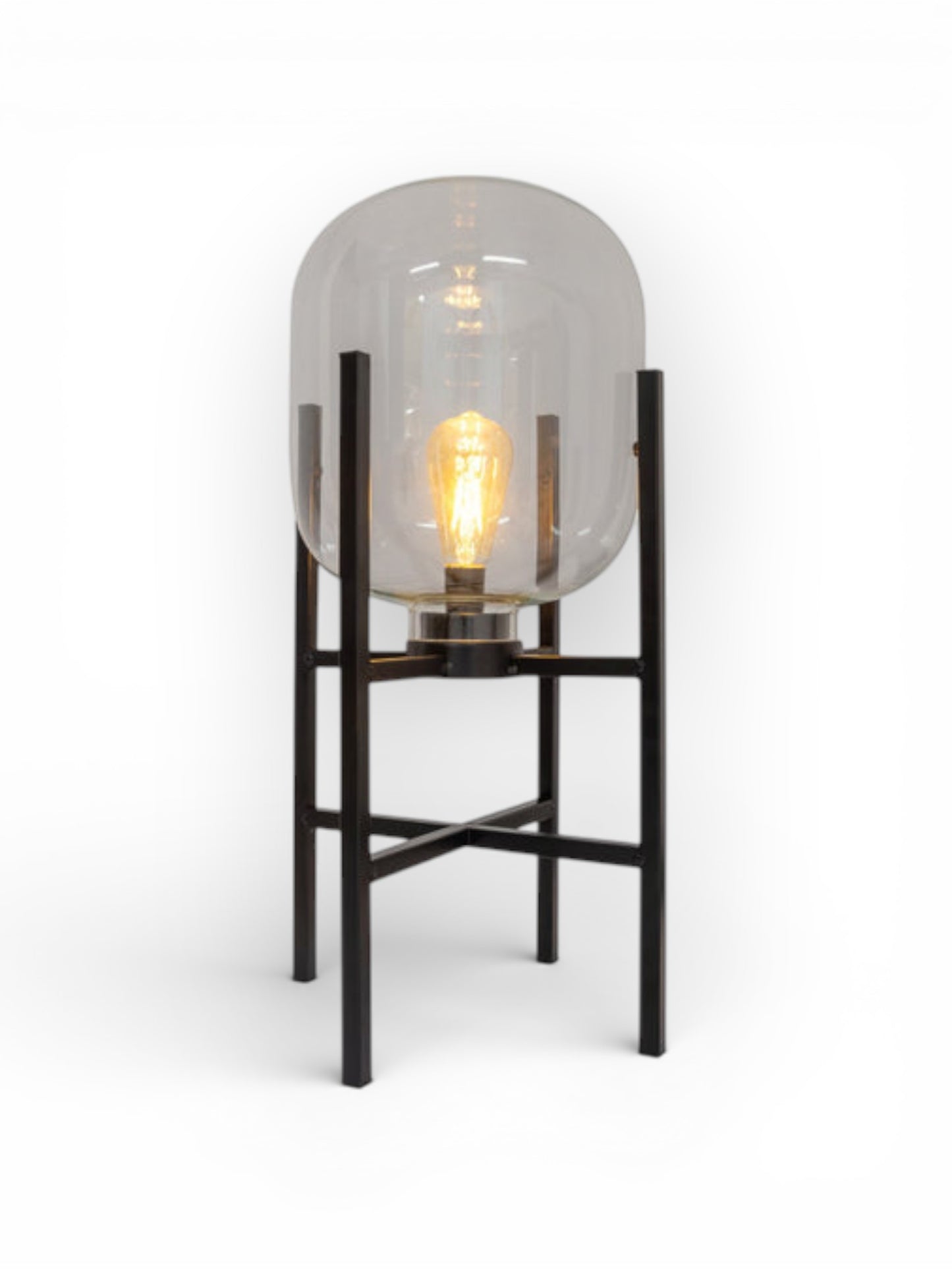 LED Staande Lamp Lora Zwart/Glas - 58 cm (Binnen/Buiten)