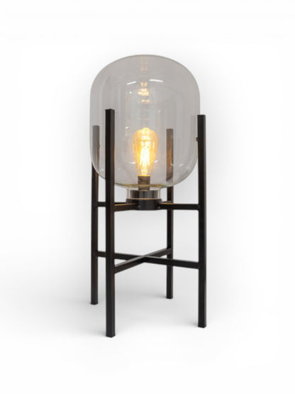 LED Staande Lamp Lora Zwart/Glas - 58 cm (Binnen/Buiten)