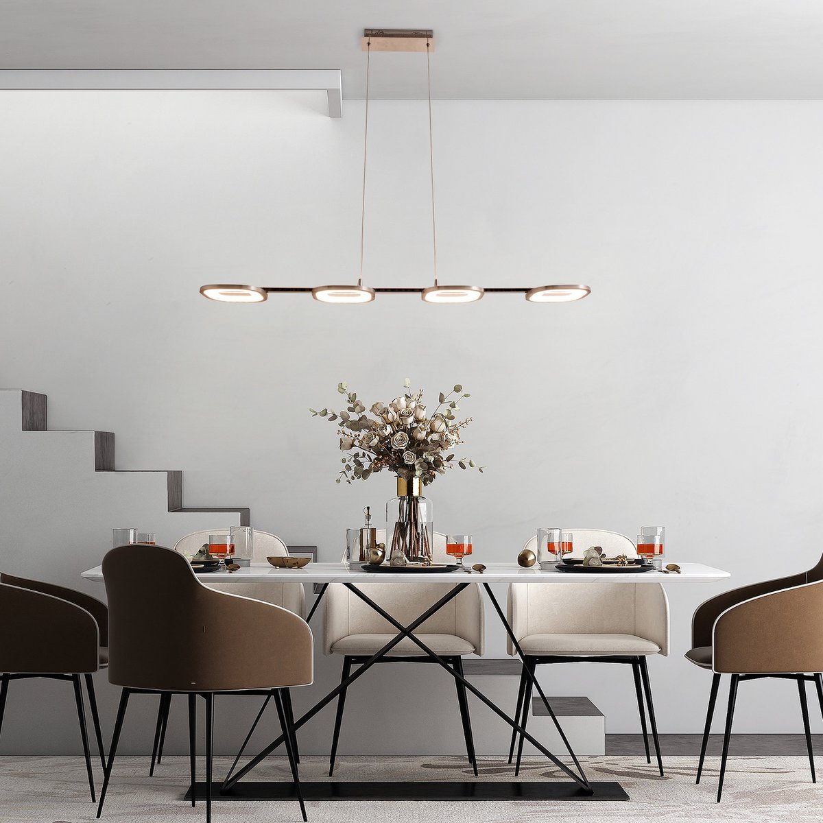 LED Hanglamp Balk Staal