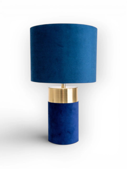Tafellamp Bordo Goud/Blauw Velours - 32 cm (E14)