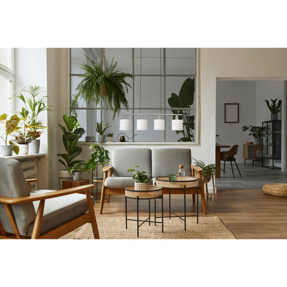 Hanglamp Maron 4-Lichts Satijn/Naturel (E14)