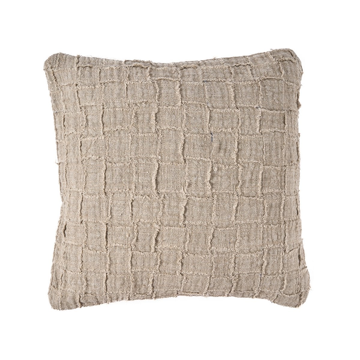 Linnen kussenhoes Damier naturel