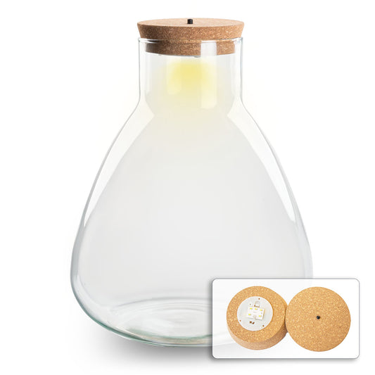 Terrarium met led kurk - Sam Led - Gesloten terrarium ↑ 30 cm