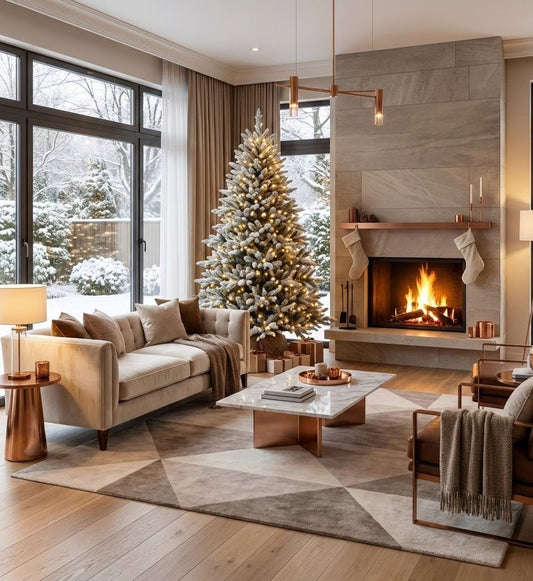 Kerstboom Besneeuwd - 600 Led Houten Basis Kunst Donkergroen - OutHome