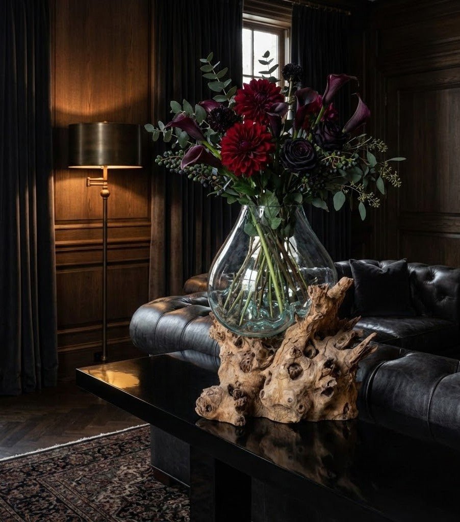 Vaas XL Op Voet - Gamal Hout & Gerecycleerd Glas - OutHome